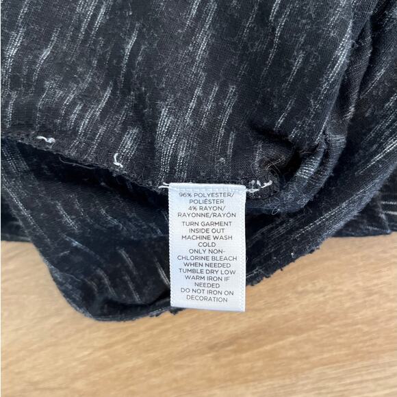 Loft Womens Beaded Short Sleeve Heather Black T-Shirt Tee Sz Medium Preppy Twee - Picture 4 of 6